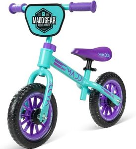 Madd Gear Toddler Balance Bike – Lightweight No Pedal First Bike for Ages 18 Months to 4 Years – Adjustable Seat – 10" Maintenance-Free Tires My 1st BMX Balance Bike (Teal/Purple)