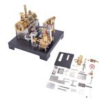 JANTY Metal Steam Engine Works Model Kit, 84PCS Beam Vacuum Horizontal Boiler with Centrifugal Regulator Combustion Engine Artwork Science Experiment Educational Toy Gifts