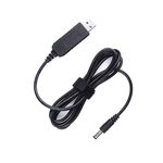 5V USB to DC 9V Power Cable(5ft), Guitar Effects Pedal Power Supply USB Cable, Tip Negative, 800mA Max Current, Compatible with BOSS,Dunlop,Behringer, MXR, Electro Harmonix, TC Electronic, Zoom Pedals