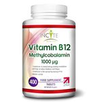 Vitamin B12 1000mcg | Methylcobalamin 400 Easy Swallow Vegan Tablets (12+ Month’s Supply) | High Strength Quality Vitamin B12 | Suitable for Vegetarian (Vitamin B12)