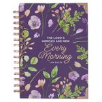 Christian Art Gifts Purple Journal W/Scripture Lord's Mercies Large Bible Verse Notebook, 192 Ruled Pages, Lam. 3:22-23 Bible Verse