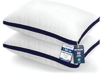 Utopia Bedding Pillows 2 Pack Queen Size, (Navy) Luxury Hotel Quality Pillows, Brushed Fabric, Bed Pillow for Back, Stomach or Side Sleepers - 18 x 26 inch / 45 x 66 cm