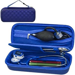 Stethoscope Case Compatible with 3M Littmann Classic III/Lightweight II S.E/MDF Acoustica Deluxe Stethoscopes, Mesh Pocket for Blood Pressure Cuff & Other Doctor & Nurse Accessories-Blue (Case Only)