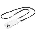Spigen Adjustable Phone Lanyard Crossbody & Neck Strap for Phone, Keys & ID, Magnetic Length Adjustment, Hybrid Nylon Suede, Universal Fit for Cases with Dual Leash Points – Black