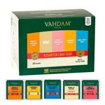 VAHDAM, Assorted Chai Tea Sampler Gift Set (5 Flavors, 20 Count) Gluten Free & Non GMO | Indian Masala Chai Tea Blends | Long Leaf Chai Tea Bags Variety Pack | Tea Variety Pack | Gifts for Women & Men