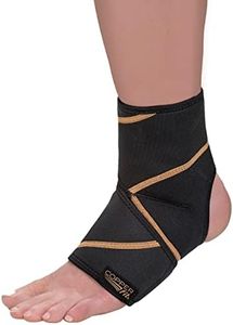 Copper Fit Rapid Relief Ankle & Foot Wrap with Hot/Cold Pack, Black, One Size Fits Most, Black, One Size Fits Most