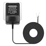 24V 500mA Doorbell Transformer, C Wire Transformer Adapter AC Power Supply Compatible with Ring Video Doorbell & Thermostat with 8M (315") Long Cable (Black)