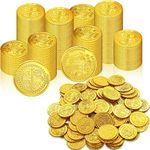 Chivao 300 Pcs Gold Coins Plastic Treasure Coins Pirate Toy Coins St. Patricks Day Party Favors Fake Coins Toys Pirate Party Decorations Coins Supplies for Pirate Birthday Adventure Themed Game