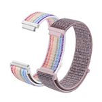 Vicloon Nylon Fabric Watch Straps, Pack of 2 Quick Release Watch Strap 16mm Nylon Replacement Watch Band for Men and Women Multicolors (Colorful+Pink)