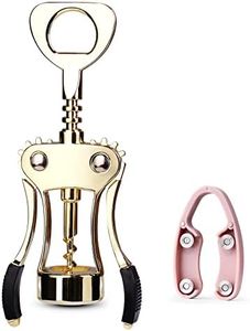 Drincarier Wine Opener, Zinc Alloy Premium Wing Corkscrew Wine Bottle Opener with Multifunctional Bottles Opener, Upgrade