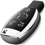 Intermerge for Mercedes Benz Key Fob Cover, Soft TPU Key Case Cover Compatible with Mercedes Benz C E S M CLS CLK G Class Keyless Smart Key Fob_Silver