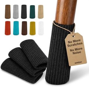 80 Pcs Black Premium Chair Leg Socks Protectors for Hardwood Floors - Do not Easily Fall Off - Very Easy to Put on - Fits All Leg Shapes - High Elastic Bar Stool Leg Covers - Furniture Pads