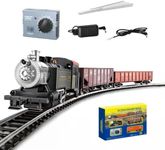 MechPuConToy HO Scale Locomotive Kit, 1/87 HO Scale British 0-4-0 Alloy Powered Steam Train Railway Model, Christmas Tree Train with Remote Control Around The Tree