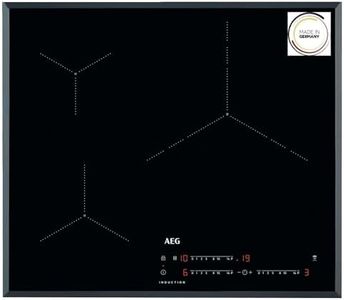 AEG IKB63435FB Induktionskochplatte, abgeschrägt, 3 Kochzonen, 60 cm, Hob2Hood-System, PowerBoost-Funktion, unabhängige Touch-Steuerung, Schnellaufheizung, Pausenfunktion, 3000 Serie schwarz