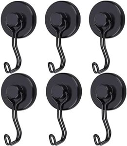 Harmiey Magnetic Hooks 100LB Cruise Refrigerator Heavy Duty Neodymium Rare Earth Magnetic Hangers,Rubber Scratch-Resistant Base，Ideal for Indoor/Outdoor Hanging(Black 4Pack)