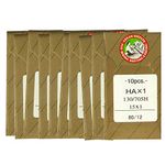 15x1-80/12 - Organ Needle Sharp - For Home Embroidery Machine (10 packs of 10 needles)