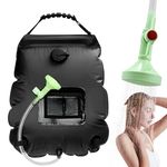 WEIYII Camping Shower Bag, Portable Shower for Camping Heating Solar Shower Bag 5 Gallons/20L Hot Water 45°C Switchable Shower Head for Camping Beach Swimming Outdoor Traveling Hiking