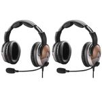 LIGHTSPEED Delta Zulu™ ANR Aviation Headset - Premium Noise Canceling Bluetooth Headset for Pilots with Built-in Carbon Monoxide Monitoring and Personalized EQ (x2 GA Dual Plugs)