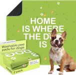 PetSpy Washable Pee Pads for Dogs - Waterproof Reusable Puppy Pads No-Slip Surface - Stylish Dog Potty Training Pads Protect Against Leakage (Grass, 2 Pack - 18" x 24")