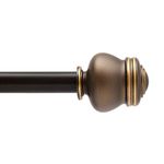 Kenney KN71723 Glendale Knob End Standard Decorative Window Curtain Rod, 48-86" (121.92-218.44 cm) Adjustable Length, Oil Rubbed Bronze Finish, 5/8" (1.6 cm) Diameter Steel Tube