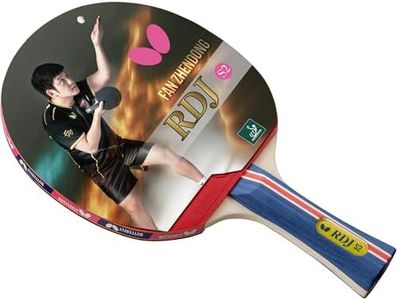 Butterfly RDJ S2 Shakehand Table Tennis Racket | RDJ Series | Good Spin, Better Speed & Even Better Control! | Recommended for Beginning Level Players, Red and Black,White