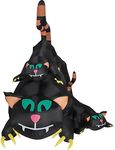 Haunted Hill Farm 5-ft. Black Cat Trio Blow Up with Lights, Outdoor Halloween Inflatable Decoration for Lawn and Yard, Giant Spooky Holiday Decor