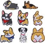 ULTNICE 8pcs Dog Patches Iron on Patches Lovely Corgi Collie Dalmatian Sew on Patches Embroidered Puppy Repairing Applique for DIY Clothing Jackets Backpack Jeans Bag Caps Shoe