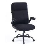 CASTLOVE Ergonomic Office Chair for Home - Computer Desk Chair with Back Support - Flip Up Armrest - High Back - Height Adjustable - Tilt Function (Fabric Office Chair Black Max 150 kg)