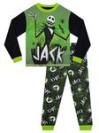 Disney The Nightmare Before Christmas Pyjamas | Jack Skellington Boys Pyjamas | Tim Burton Merchandise | Green 9-10 Years