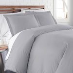 Southshore Fine Living, Inc. Premium Collection Oversized Duvet Cover Queen Bedding Set, Soft Duvet Cover 3-Piece with Two Matching Shams (98 in Wide x 98 in Long), Steel Grey, Full/Queen