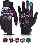 RIGWARL Women's Touchscreen Motorcycle Gloves - Pink, Breathable, Non-Slip, Full Finger for Mountain Bike, Cycling, ATV, MTB
