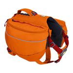 RUFFWEAR Approach Pack, Dog Backpack Carry Storage Bag with Integrated Harness & Pockets, Lightweight Wearable Pet Walking & Camping Accessory with 2 Leash Attachment Points, Campfire Orange (Medium)