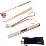 VAVICO Candle Wick Trimmer Snuffer Arc Lighter Set Candle Care Kit Electric Plasma USB Rechargeable Long Windproof Lighter Candlesnuffer Candles Wicks Dipper (Rose Gold)