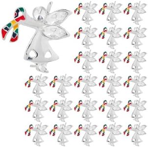25 Pack Angel by My Side Autism Ribbon Pins – Awareness Pins for Autism Spectrum Disorder