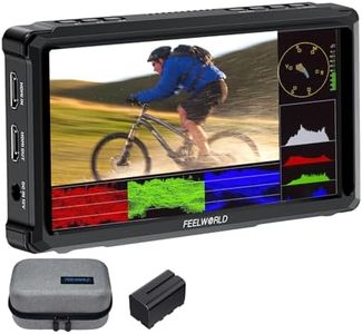 FEELWORLD FFW568 PRO Camera Monitor, 6 Inch 1200nit High Bright DSLR Field Monitor for Camera, Custom 3D LUT, 1920X1080 IPS 4K 60Hz HDMI in Out, Waveform Monitoring with F750 4400mAh Battery and Bag