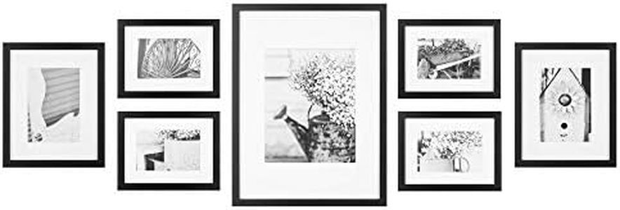 Pinnacle 7-Piece Solid Wood Wall Frame Kit, Legno, Black, 7-Pieces