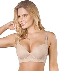 Leonisa Sujetador con Relleno Suave de Espalda y Sisa Ancha para Mujer - Bra en Encaje