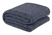 BSB HOME® All Season Warm and Hot Glacial Wool/Polar Fleece Blanket, Single (90x60 inches, 5X7 feet Grey/Charcoal)