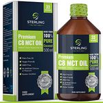 Premium 99.7% Pure C8 MCT Oil – 100% Pure Coconut - Boosts Ketones 3X More Than Other MCTs - Keto Diet & Bulletproof coffee - Vegan Friendly - 500 ml - Made by Sterling Nutrition