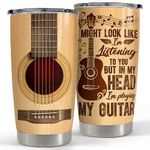 SANDJEST Guitar Tumbler Cup 20oz Guitarist Stainless Steel Insulated Tumblers Guitars Coffee Travel Mug Gift for Musician Players Guitar Lovers Gifts for Birthday Christmas