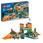 LEGO City Street Skate Park Set, Toy For Kids Aged 6 Plus Years Old with BMX Bike, Skateboard, Scooter, In-Line Skates and 4 Skater Minifigures to Perform Stunts, 2023 Set 60364