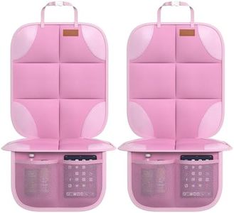 SMART ELF Car Seat Protector, 2Pack Seat Protector Protect Child Seats with Thickest Padding and Non-Slip Backing Mesh Pockets for Baby and Pet,Sedan SUV Truck (Pink)