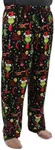 Dr. Seuss The Grinch Collage Mens Christmas Holiday Pajama Pants with Pockets (XXL, Black)