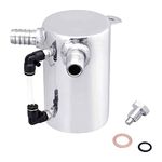 SPELAB Oil Catch Can Breather Tank Reservoir 0.5L Polished Aluminum with 19mm 3/4” Barb Inlet Outlet Silver