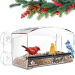 Window Bird Feeder with Strong Suction Cups - Large Bird House Window Bird Feeders for Viewing - Squirrel Proof Clear Bird Feeder Window - Mounted Transparent Bird Feeder - Great for Bird Watching!