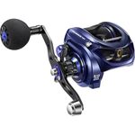 Piscifun Alijoz 400 Baitcaster Fishing Reel, 35Lbs Max Drag Aluminum Alloy Frame Baitcasting Reel, 8.1:1 Gear Ratio Freshwater & Saltwater Low Profile Casting Reel for Musky, Blue-Violet Right Handle