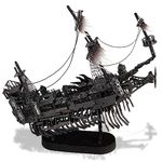 Piececool 3D Puzzles for Adults, Sea Ghost Pirate Ship DIY 3D Watercraft Metal Model Building Kits, Difficult 3D Puzzles for Family Time, Great Christmas Birthday Gifts