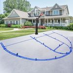 Waterproof Basketball Court Stencil Kit for Concrete, Basketball Court Marking Kit, Resuable More Than 100 Times, NOT Paper Board, Sun-Resistant, Upgrade PC Material with Install Instruction