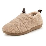 RockDove Women's Camper Moc Slipper with Sherpa Fleece, Size 5 UK Women, Beige