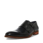 Steve Madden Men's Teon Monk-Strap Loafer, Black Leather, 10